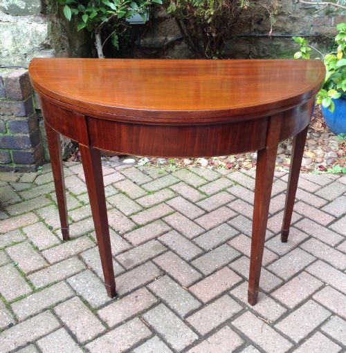 demi lune georgian tea table - CATEGORY: ANTIQUE TABLES - DATED 1800