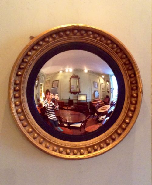regency convex mirror - CATEGORY: ANTIQUE MIRRORS - DATED 1800