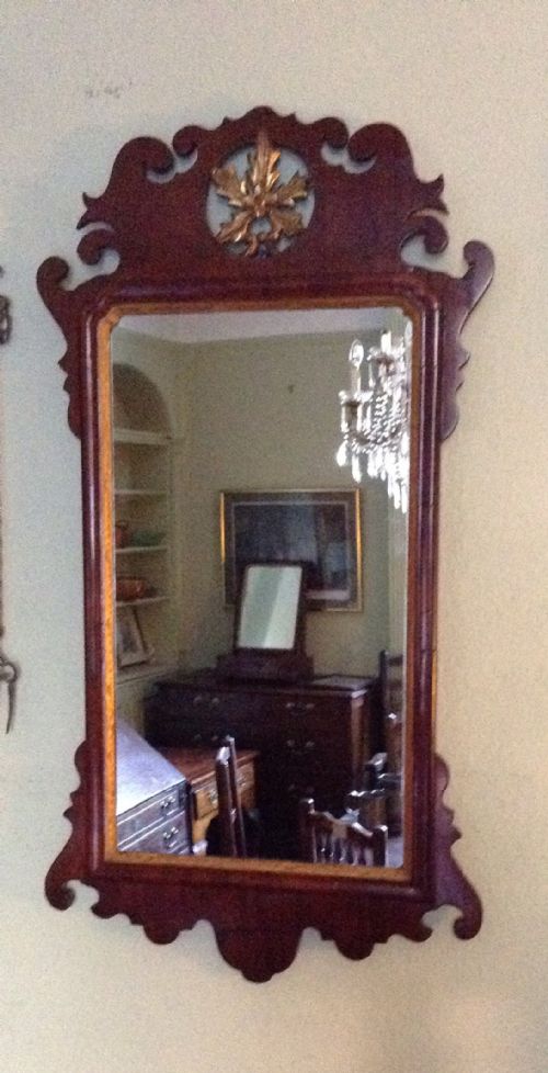 mahogany fretwork wall mirror - CATEGORY: ANTIQUE MIRRORS - DATED 19TH CENTURY