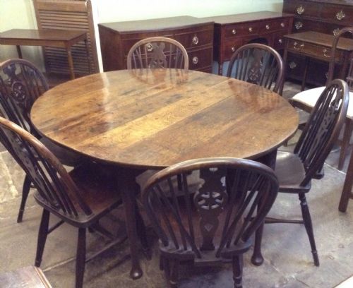georgian oak drop leaf dining table with lovely patina - CATEGORY: ANTIQUE TABLES - DATED 1750