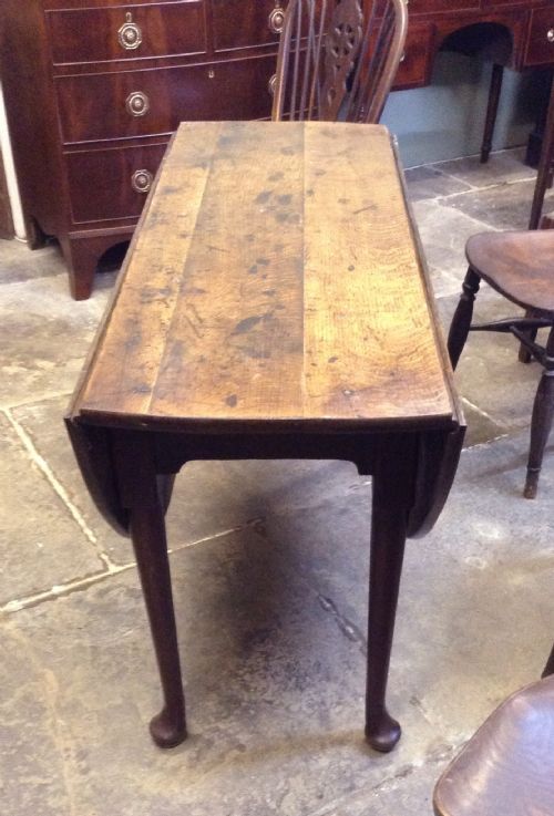 GEORGIAN OAK DROP LEAF DINING TABLE WITH LOVELY PATINA - ADDITIONAL PHOTO 3