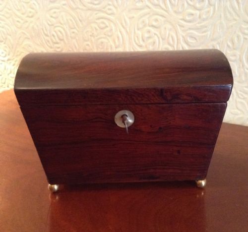 a sweet little regency rosewood tea caddy - CATEGORY: ANTIQUE BOXES - DATED REGENCY