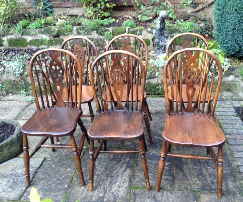 set of six wheelback chairs - CATEGORY: ANTIQUE CHAIRS - DATED VICTORIAN