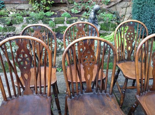 SET OF SIX WHEELBACK CHAIRS - ADDITIONAL PHOTO 3