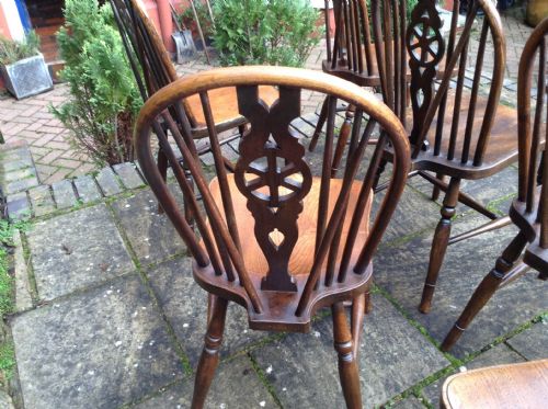 SET OF SIX WHEELBACK CHAIRS - ADDITIONAL PHOTO 4