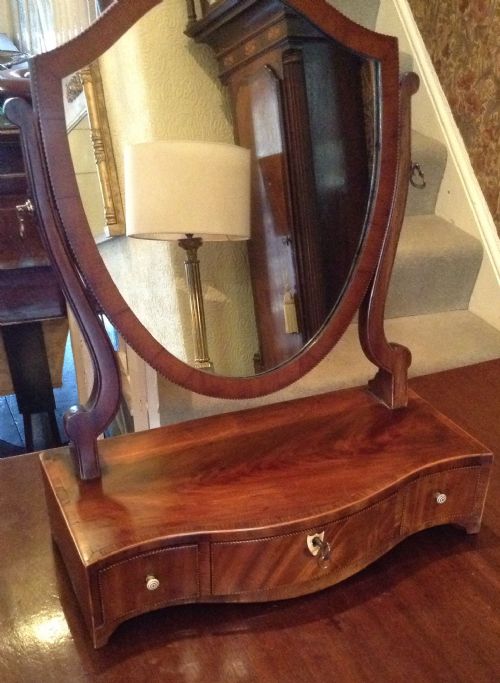 georgian serpentine toilet mirror - CATEGORY: ANTIQUE MIRRORS - DATED 1800