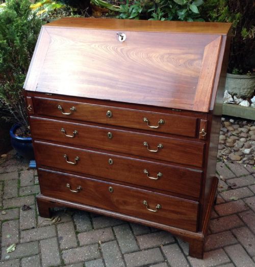 georgian mahogany bureau - CATEGORY: ANTIQUE BUREAU - DATED 1750