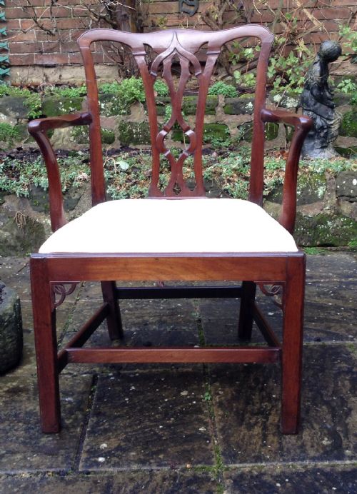 LOVELY LARGE CHIPPENDALE PERIOD GEORGIAN CARVER CHAIR - ADDITIONAL PHOTO 1