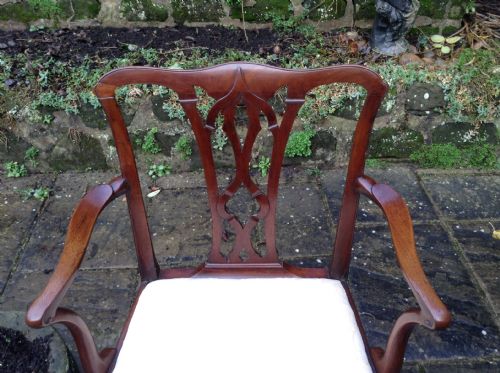 LOVELY LARGE CHIPPENDALE PERIOD GEORGIAN CARVER CHAIR - ADDITIONAL PHOTO 2