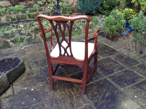LOVELY LARGE CHIPPENDALE PERIOD GEORGIAN CARVER CHAIR - ADDITIONAL PHOTO 4