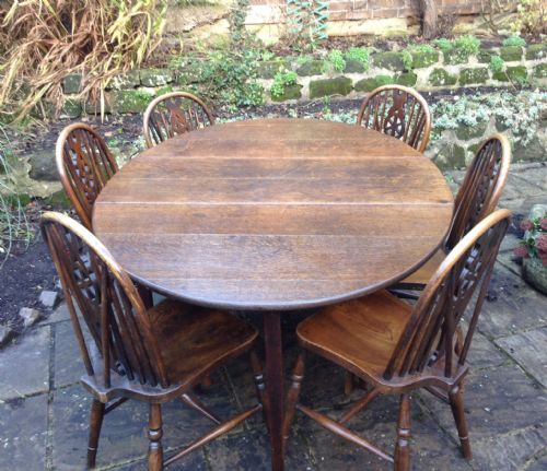 GEORGIAN OAK DROP LEAF DINING TABLE - ADDITIONAL PHOTO 4