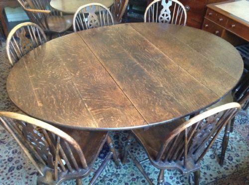 GEORGIAN OAK DROP LEAF DINING TABLE - ADDITIONAL PHOTO 5
