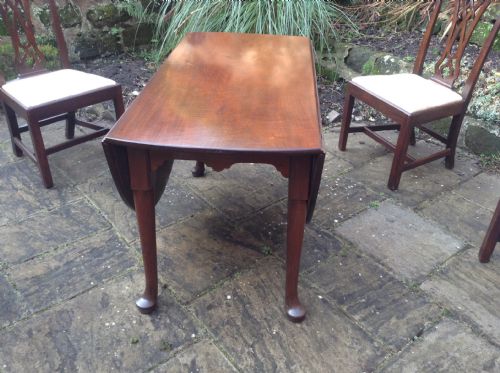 LOVELY GEORGIAN MAHOGANY DROP LEAF DINING TABLE - ADDITIONAL PHOTO 4