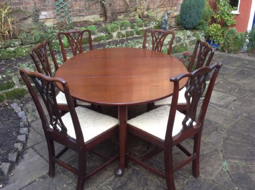 LOVELY GEORGIAN MAHOGANY DROP LEAF DINING TABLE - ADDITIONAL PHOTO 8