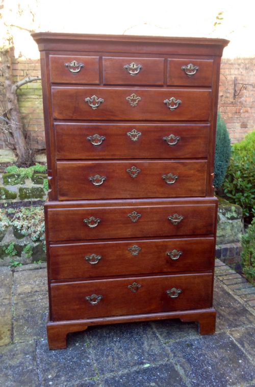chippendale period chest on chest or tallboy - CATEGORY: ANTIQUE CHEST OF DRAWERS - DATED 