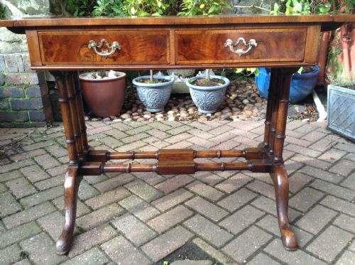 WALNUT SOFA TABLE BY WARING AND GILLOW - ADDITIONAL PHOTO 2