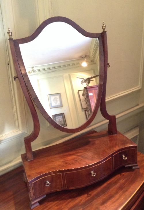 georgian serpentine front toilet mirror - CATEGORY: ANTIQUE MIRRORS - DATED 1750
