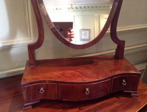 GEORGIAN SERPENTINE FRONT TOILET MIRROR - ADDITIONAL PHOTO 1