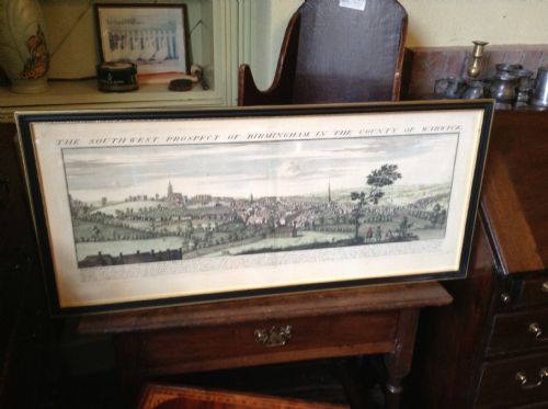 southwest prospect of birmingham in the county of warwick - CATEGORY: ANTIQUE ART - DATED 