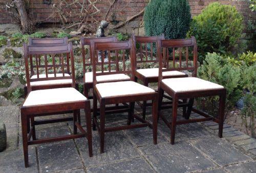 set of 6 mahogany georgian chairs - CATEGORY: ANTIQUE CHAIRS - DATED 1800