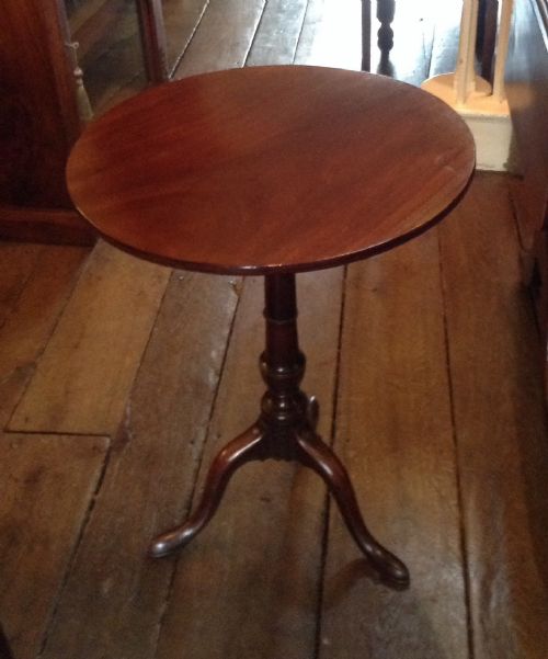 SMALL GEORGIAN MAHOGANY TILT TOP TRIPOD WINE TABLE - ADDITIONAL PHOTO 4