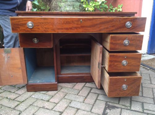 RARE MAHOGANY WRITING DESK SIDEBOARD - ADDITIONAL PHOTO 1
