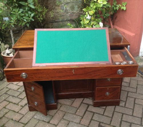 RARE MAHOGANY WRITING DESK SIDEBOARD - ADDITIONAL PHOTO 3