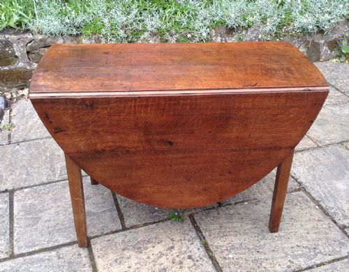 georgian oak drop leaf dining table - CATEGORY: ANTIQUE TABLES - DATED 1800