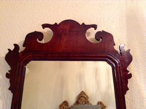 CHIPPENDALE PERIOD MAHOGANY WALL MIRROR - ADDITIONAL PHOTO 1