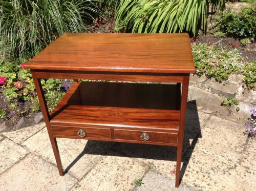 super georgian 2 tier mahogany side table - CATEGORY: ANTIQUE TABLES - DATED 1800