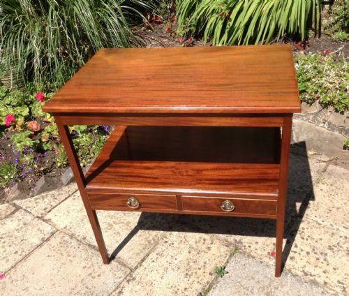 SUPER GEORGIAN 2 TIER MAHOGANY SIDE TABLE - ADDITIONAL PHOTO 1