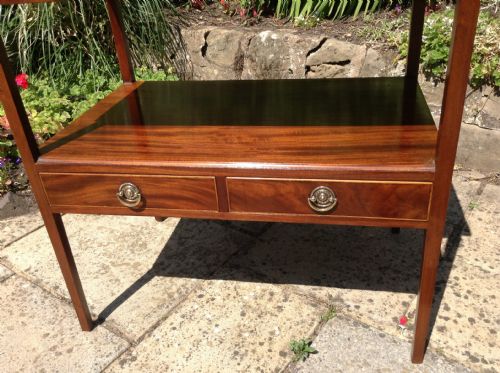 SUPER GEORGIAN 2 TIER MAHOGANY SIDE TABLE - ADDITIONAL PHOTO 2