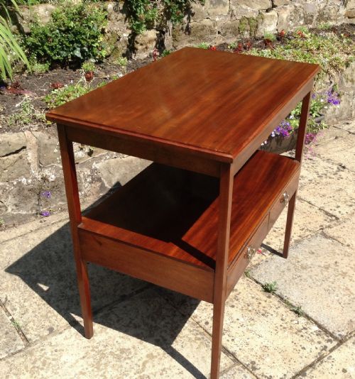 SUPER GEORGIAN 2 TIER MAHOGANY SIDE TABLE - ADDITIONAL PHOTO 3