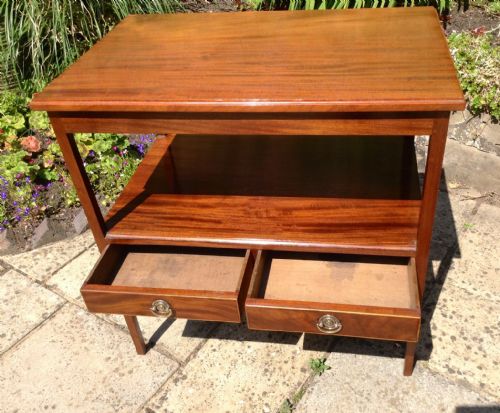 SUPER GEORGIAN 2 TIER MAHOGANY SIDE TABLE - ADDITIONAL PHOTO 4