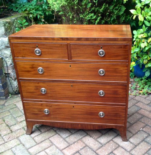 small late georgian mahogany chest of drawers - CATEGORY: ANTIQUE CHEST OF DRAWERS - DATED 1800