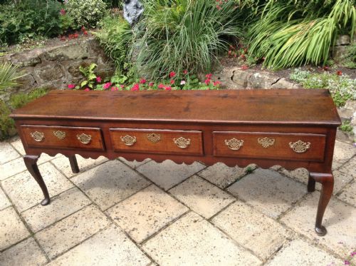 GEORGIAN OAK CABRIOLE LEG DRESSER BASE - ADDITIONAL PHOTO 2