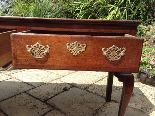 GEORGIAN OAK CABRIOLE LEG DRESSER BASE - ADDITIONAL PHOTO 3
