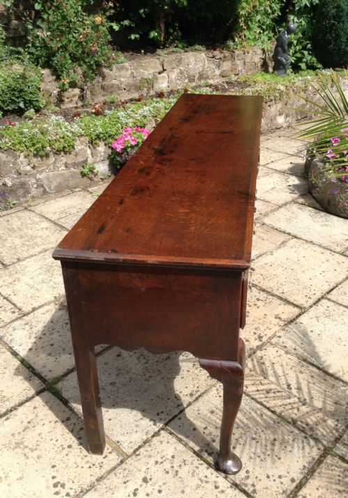GEORGIAN OAK CABRIOLE LEG DRESSER BASE - ADDITIONAL PHOTO 5