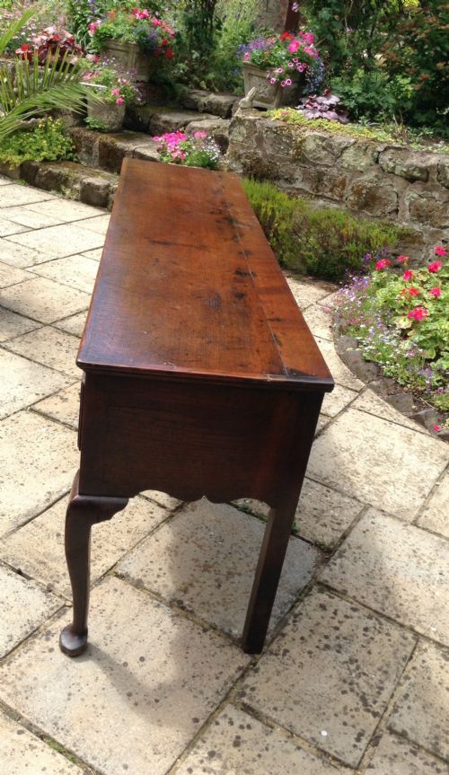 GEORGIAN OAK CABRIOLE LEG DRESSER BASE - ADDITIONAL PHOTO 6