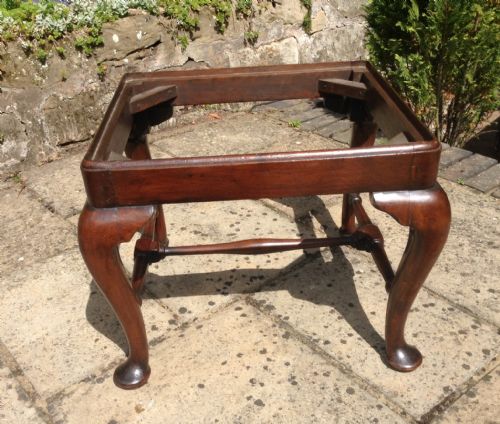 SUPERB WALNUT CABRIOLE LEG STOOL - ADDITIONAL PHOTO 2