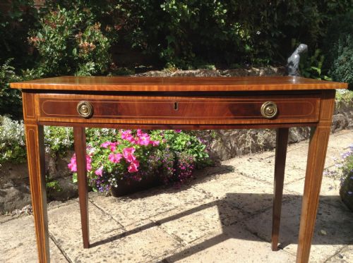 INLAID BOW FRONT SIDE TABLE - ADDITIONAL PHOTO 1