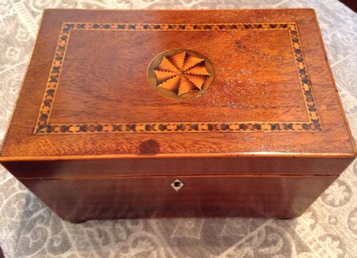 GEORGIAN INLAID TEA CADDY - ADDITIONAL PHOTO 1