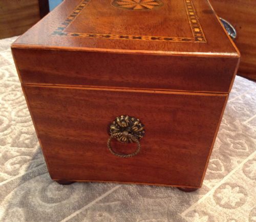 GEORGIAN INLAID TEA CADDY - ADDITIONAL PHOTO 2