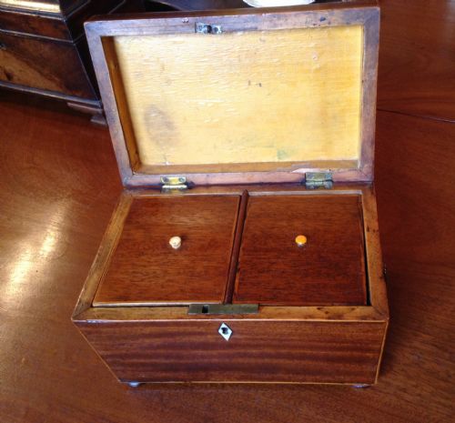 GEORGIAN INLAID TEA CADDY - ADDITIONAL PHOTO 3