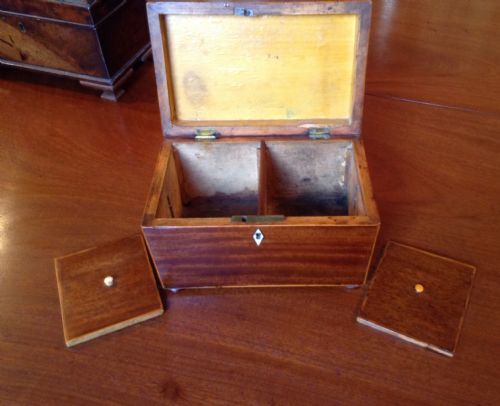 GEORGIAN INLAID TEA CADDY - ADDITIONAL PHOTO 4