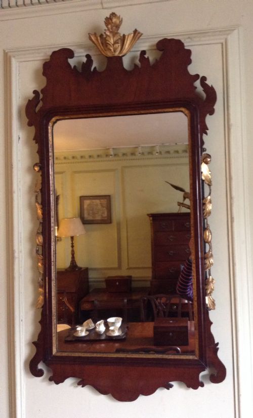georgian fret and parcel gilt wall mirror - CATEGORY: ANTIQUE MIRRORS - DATED 1750