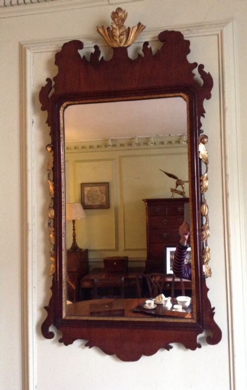 GEORGIAN FRET AND PARCEL GILT WALL MIRROR - ADDITIONAL PHOTO 4