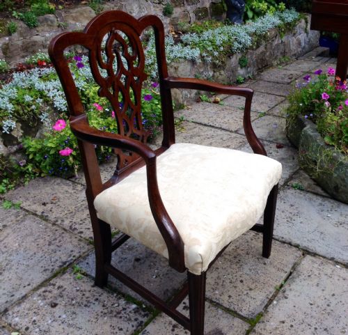 georgian chippendale period armchair or elbow chair - CATEGORY: ANTIQUE CHAIRS - DATED 1750