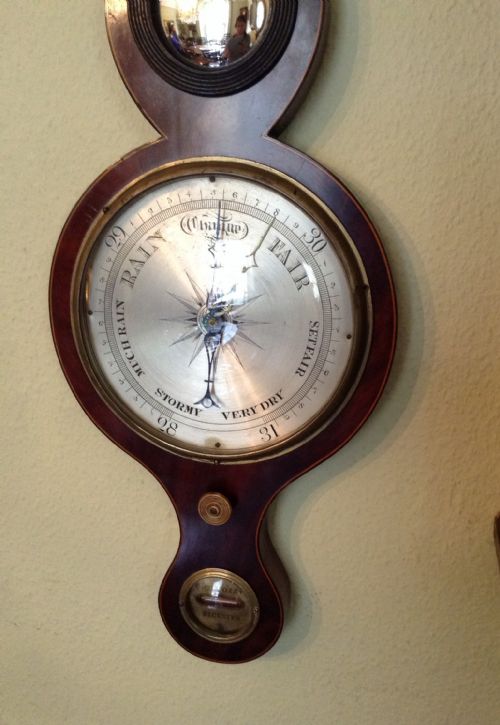 MAHOGANY WHEEL BAROMETER - ADDITIONAL PHOTO 1