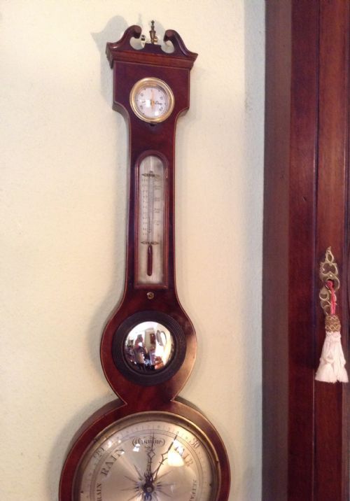 MAHOGANY WHEEL BAROMETER - ADDITIONAL PHOTO 2
